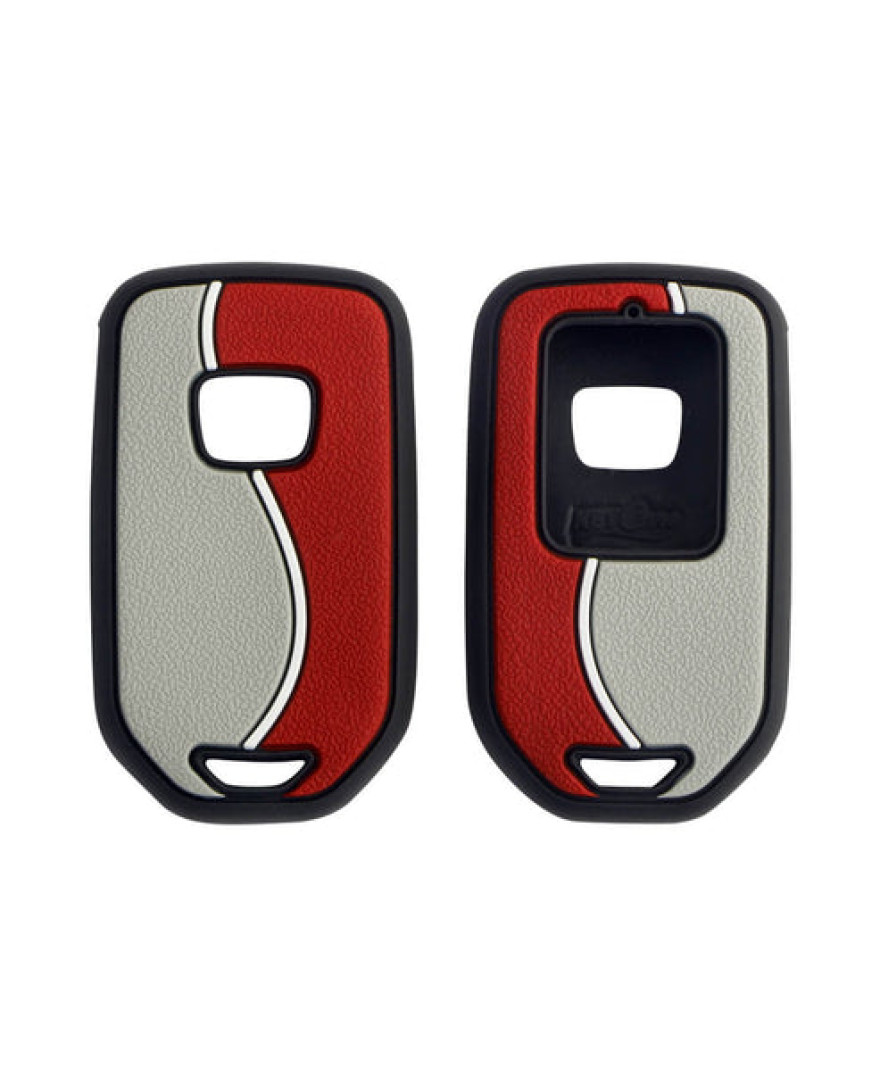 KeyCare Duo Style Silicone Key Cover KC D09 for Honda Elevate City, Jazz, WR-V, Amaze, Civic Smart Keys | Red/Blue
